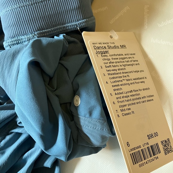 NWT Lululemon Dance Studio Mid Rise Jogger, Sz 6, Utility Blue - Picture 6 of 7